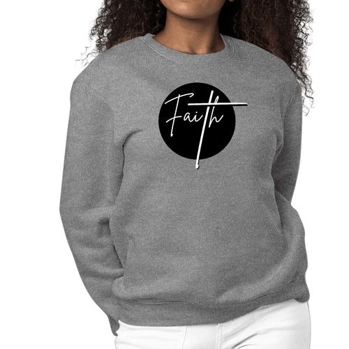 Womens Graphic Sweatshirt Faith Print | Grey Coco