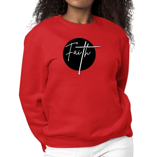 Womens Graphic Sweatshirt Faith Print | Grey Coco