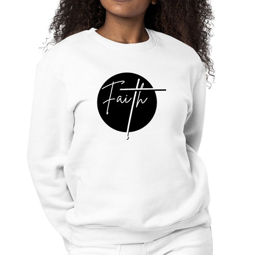 Womens Graphic Sweatshirt Faith Print | Grey Coco