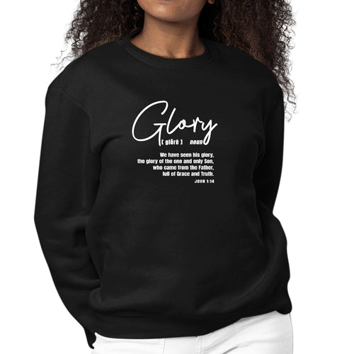 Womens Graphic Sweatshirt Glory - Christian Inspiration | Grey Coco