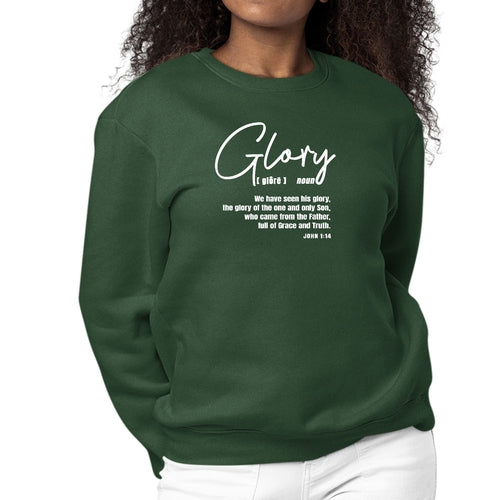 Womens Graphic Sweatshirt Glory - Christian Inspiration | Grey Coco