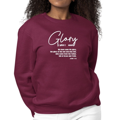 Womens Graphic Sweatshirt Glory - Christian Inspiration | Grey Coco