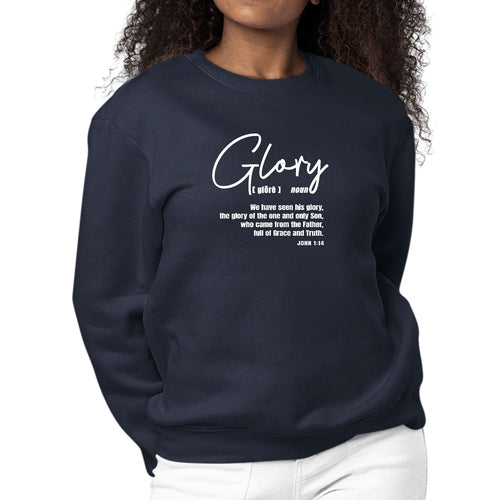 Womens Graphic Sweatshirt Glory - Christian Inspiration | Grey Coco