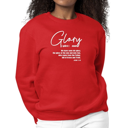 Womens Graphic Sweatshirt Glory - Christian Inspiration | Grey Coco