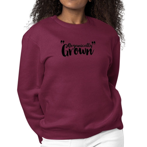 Womens Graphic Sweatshirt Organically Grown - Affirmation Inspiration | Grey Coco