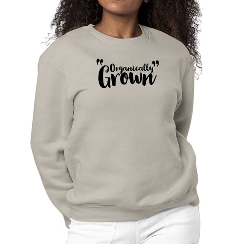 Womens Graphic Sweatshirt Organically Grown - Affirmation Inspiration | Grey Coco