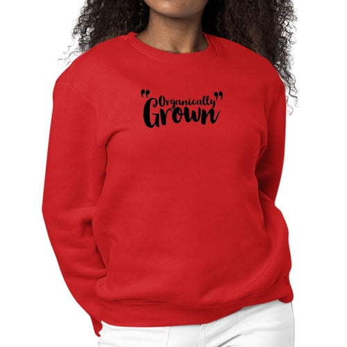 Womens Graphic Sweatshirt Organically Grown - Affirmation Inspiration | Grey Coco