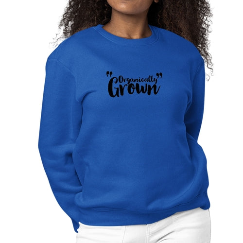 Womens Graphic Sweatshirt Organically Grown - Affirmation Inspiration | Grey Coco