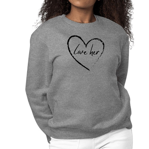 Womens Graphic Sweatshirt Say it Soul Love Her | Grey Coco