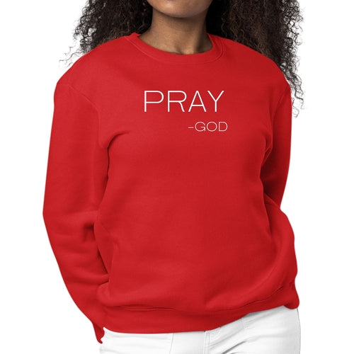 Womens Graphic Sweatshirt Say it Soul - Pray -god | Grey Coco