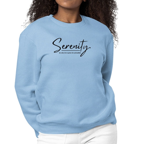 Womens Graphic Sweatshirt Serenity - be Calm be at Peace | Grey Coco