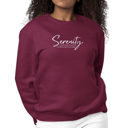 Womens Graphic Sweatshirt Serenity - be Calm be at Peace | Grey Coco