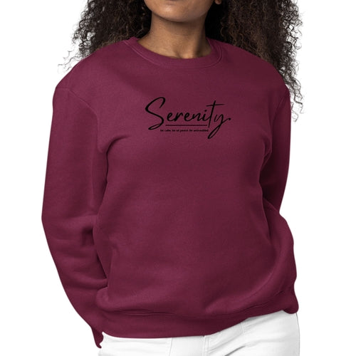 Womens Graphic Sweatshirt Serenity - be Calm be at Peace | Grey Coco