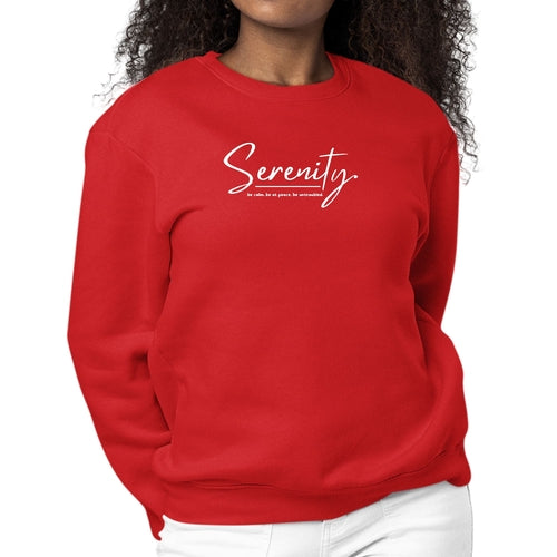 Womens Graphic Sweatshirt Serenity - be Calm be at Peace | Grey Coco