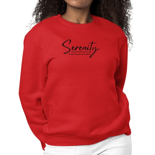 Womens Graphic Sweatshirt Serenity - be Calm be at Peace | Grey Coco