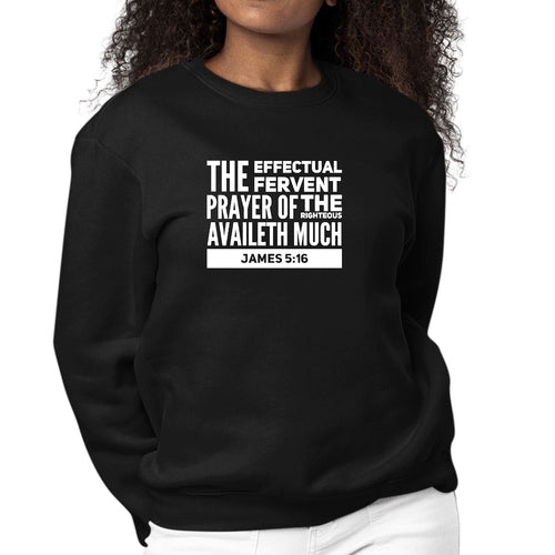 Womens Graphic Sweatshirt the Effectual Fervent Prayer - James 5:16 | Grey Coco