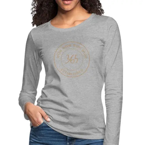 Womens Graphic Tee - Wow 356 Established Long Sleeve T-shirt | Grey Coco