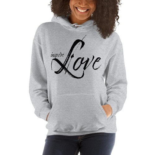 Women’s Hoodie - Pullover Sweatshirt - Black Graphic / Inspire Love | Soft & Cozy