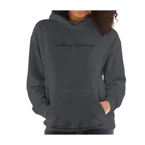 Womens Hoodie - Say it Soul - Walking Testimony Illustration - Black | Grey Coco