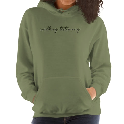Womens Hoodie - Say it Soul - Walking Testimony Illustration - Black | Grey Coco