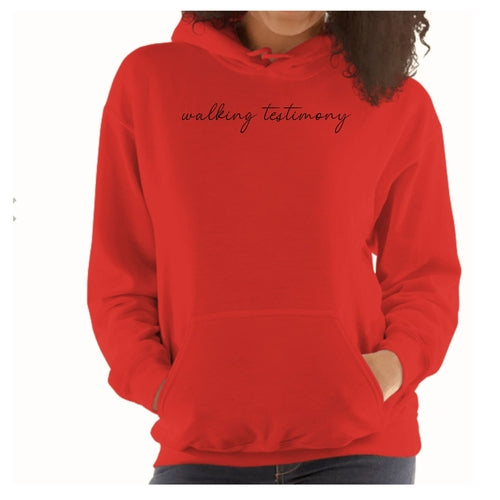 Womens Hoodie - Say it Soul - Walking Testimony Illustration - Black | Grey Coco