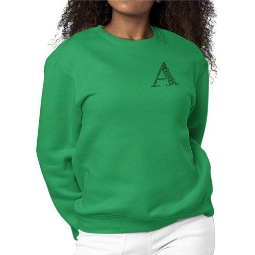 Womens Monogram Sweatshirt - a Initial | Grey Coco