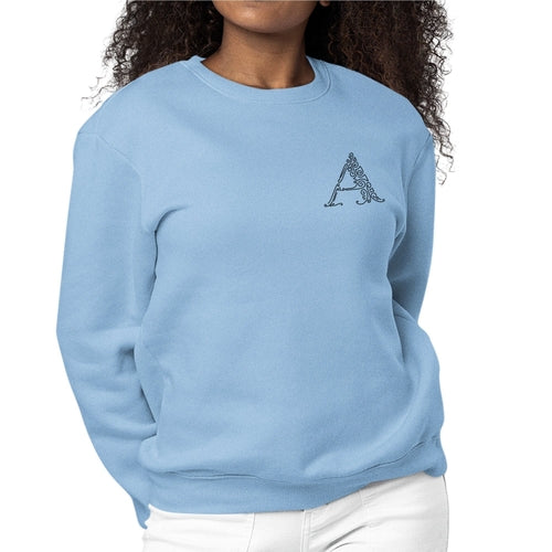 Womens Monogram Sweatshirt - a Initial | Grey Coco