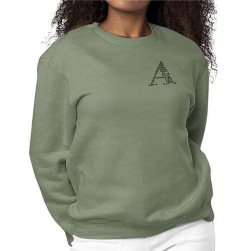 Womens Monogram Sweatshirt - a Initial | Grey Coco