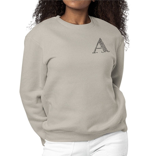 Womens Monogram Sweatshirt - a Initial | Grey Coco