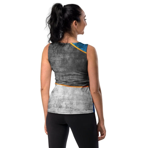 Womens Stretch Fit Tank Top - Blue Grey Design | Grey Coco