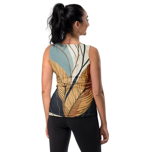 Womens Stretch Fit Tank Top - Boho Style Print | Grey Coco