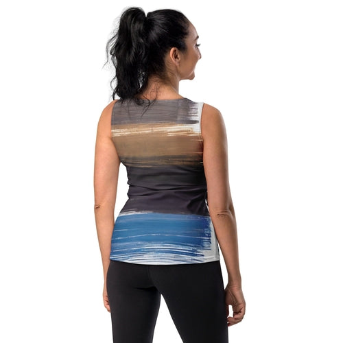 Womens Stretch Fit Tank Top – Rustic Purple Brown Design | Lightweight & Breathable