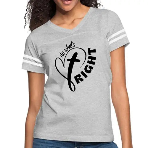 Womens Vintage Sport Graphic T-shirt - Say it Soul - do What’s Right | Grey Coco
