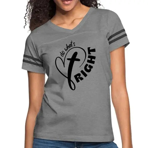 Womens Vintage Sport Graphic T-shirt - Say it Soul - do What’s Right | Grey Coco