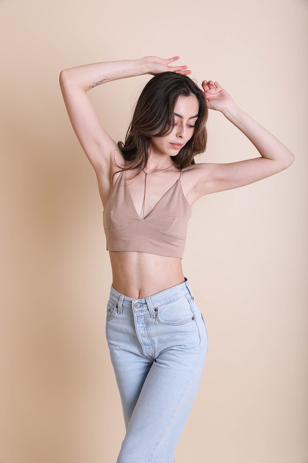 Y-Neck Plunge Crop Top | Sexy & Stretchy Women’s Top | Periwinkle Aether